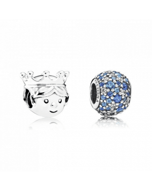 PANDORA Prince Fairytale Charm Set JSP0475 With Pave CZ In Sterling Silver