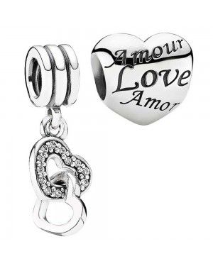 PANDORA Hearts Love Charm Set JSP0539 With CZ 