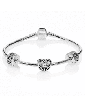 PANDORA Silver April Birthstone Complete Bracelet JSP0343 