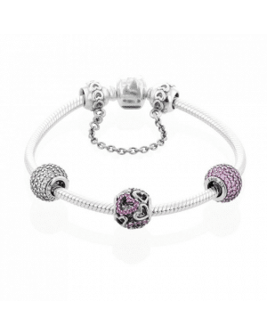 PANDORA All My Heart Love Complete Bracelet JSP0446 With CZ In Silver