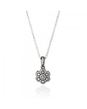 PANDORA Ice Floral Moon and Stars Necklace JSP0070 With CZ 