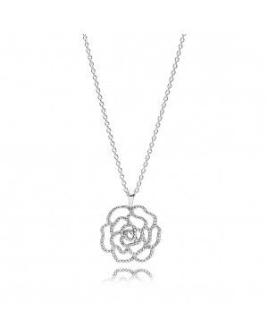 PANDORA Shimmering Rose Floral Pendant JSP1202 