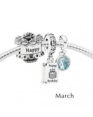 Pandora March Birthday Cake Birthstone Gift Set GS0058