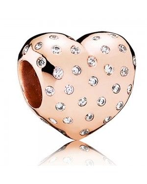 PANDORA Shimmering Heart Love Charm JSP1098 In Rose Gold