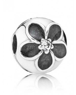 PANDORA Black Flower Clip JSP0939 In Enamel