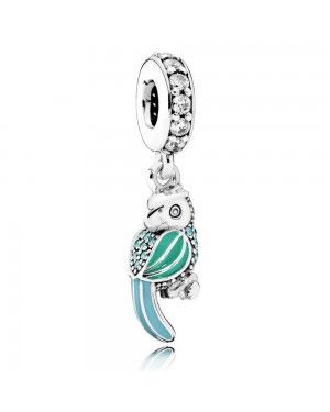 PANDORA Oceanic Tropical Parrot Drop Animal Charm JSP0735 In Enamel