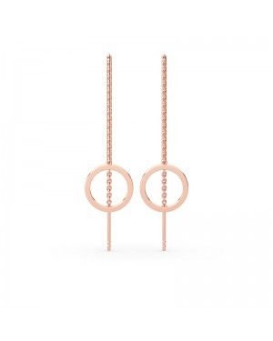 Joanfeel Sterling Silver Earring, Classic Circle Threader Earrings