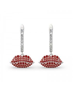 Joanfeel "Enthusiasm" Red Lips Drop Earrings