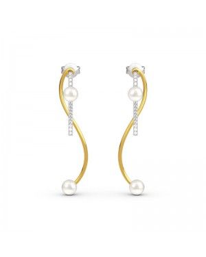 Joanfeel Geometry Tassel Cultured Pearl Drop Earrings