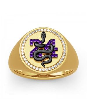 Joanfeel Men's Ring, "Mamba Mentality" Sterling Silver Memorial Ring