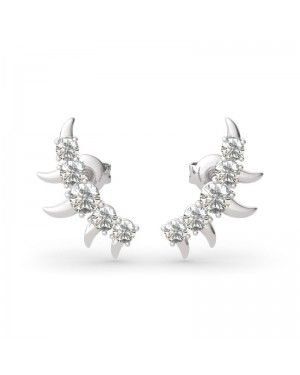 Joanfeel Spike Design Sterling Silver Stud Earrings