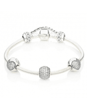 PANDORA Sparkling Complete Bracelet JSP0324 With Pave CZ In Sterling Silver