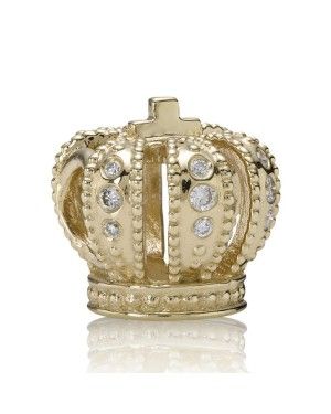 PANDORA And Diamond Crown Fairytale Charm JSP1123 In Gold