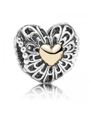 PANDORA Limited Edition Filigree Heart Love Charm JSP1565 In Gold