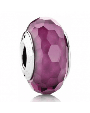 PANDORA Purple Faceted Charm JSP1592 In Murano Glass