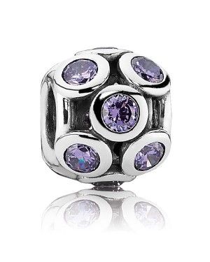 PANDORA Purple Charm JSP1041 With Cubic Zirconia In Silver