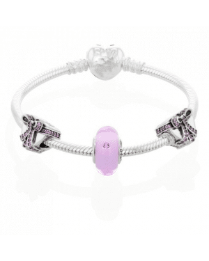 PANDORA Pink Present Love Complete Bracelet JSP0450 With CZ In Silver