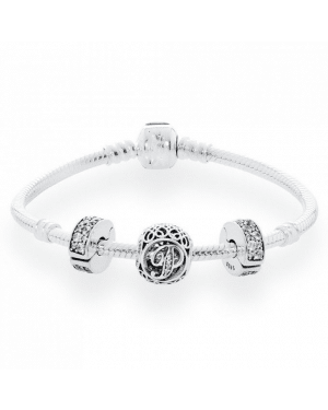 PANDORA Vintage P Alphabet Complete Bracelet JSP0261 In Sterling Silver