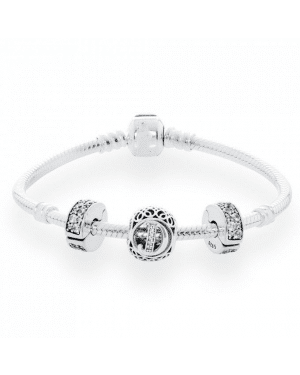 PANDORA Vintage D Alphabet Complete Bracelet JSP0273 In Sterling Silver