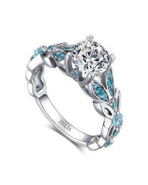 Butterfly Round Cut 925 Silver Promise Ring - Joanfeel Australia