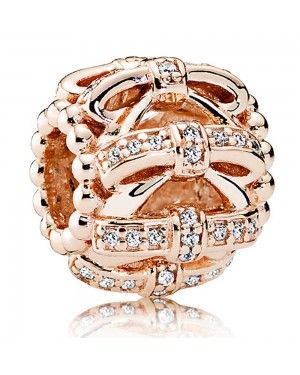 PANDORA Shimmering Sentiments Openwork Bows Charm JSP1086 In Rose Gold