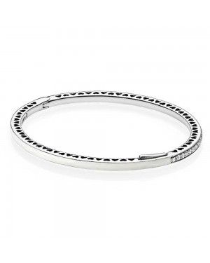 PANDORA Pearlescent Radiant Hearts Of Love Bangle JSP1156 