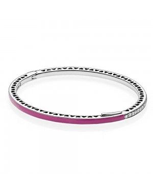 PANDORA Cerise Radiant Hearts Of Love Bangle JSP1153 