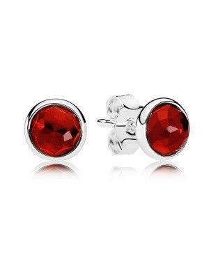 PANDORA July Birthstone Ruby Droplet Earrings JSP1228 In 925 Silver