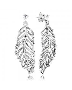 PANDORA Shimmering Feathers Feather Stud Earrings JSP1272 With Cubic Zirconia 