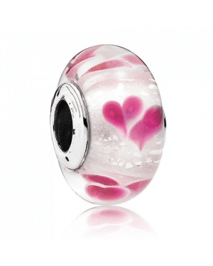 PANDORA Wild Hearts Love Charm JSP1539 In Murano Glass