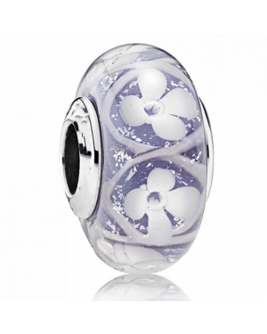 PANDORA Purple Bloom Glass Floral Charm JSP1528 