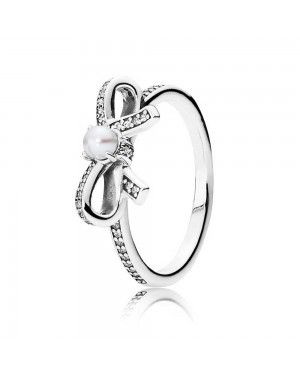 PANDORA Delicate Sentiments Pearl Bow Bows Ring JSP1386 