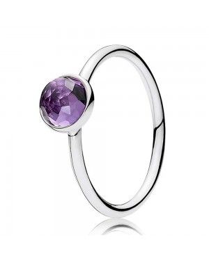 PANDORA February Birthstone Droplet Ring JSP1345 In Silver