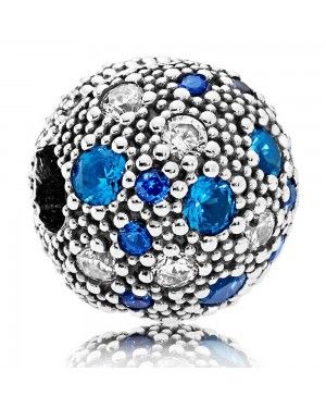 PANDORA Blue Cosmic Stars Clip JSP1009 In Sterling Silver