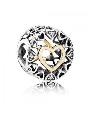 PANDORA Circle Of Love Charm JSP0692 With Pave CZ In Gold