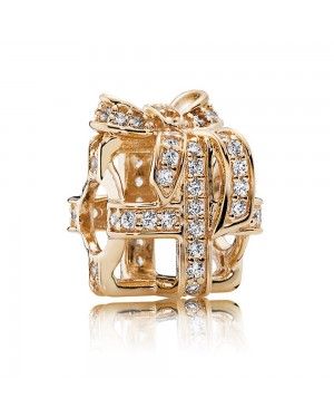 PANDORA All Wrapped Up Openwork Christmas Charm JSP1111 In Gold