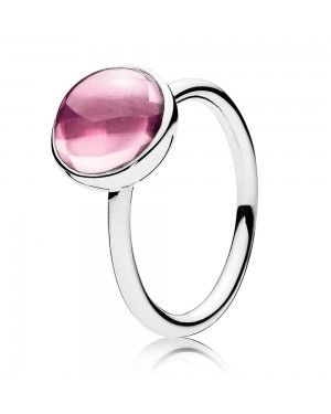 PANDORA Pink Poetic Droplet Ring JSP1378 In Sterling Silver