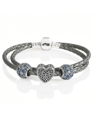 PANDORA Mosaic Heart Love Complete Bracelet JSP0371 In Silver