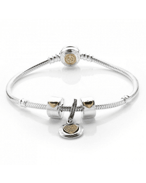 PANDORA Signature Heart Love Complete Bracelet JSP0179 With CZ 