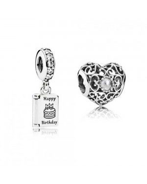 PANDORA April Birthday Birthstone Charm Set JSP0509 