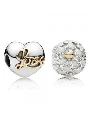 PANDORA Silver Subtle Love Charm Set JSP0560 