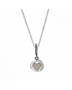 PANDORA Signature Heart Love Necklace JSP0011 With CZ 