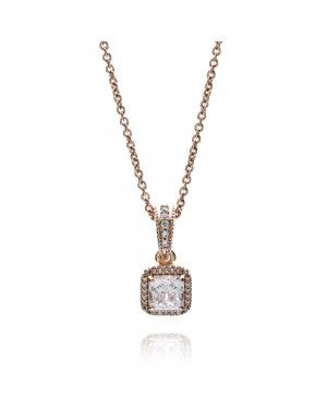 PANDORA Timeless Elegance Necklace JSP0006 With CZ In Rose Gold