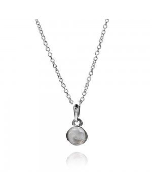 PANDORA April Droplet Birthstone Necklace JSP0099 In Silver