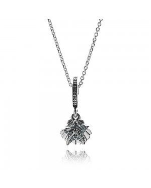 PANDORA Tropical Starfish And Seashell Pendant Summer Necklace JSP0061 