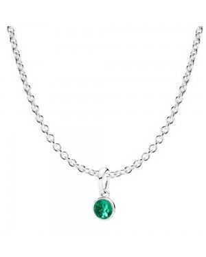 PANDORA May Droplet Birthstone Necklace JSP0093 In Silver
