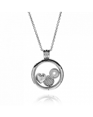 PANDORA Silver April Petite Memories Birthstone Locket JSP0020 