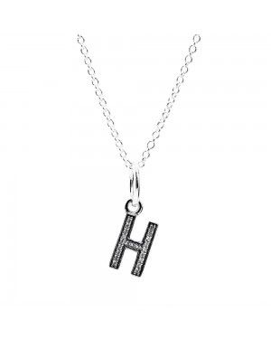 PANDORA Silver Alphabet H Alphabet Necklace JSP0123 