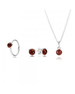 PANDORA January Droplet Birthstone Jewellery Set JSP0037 