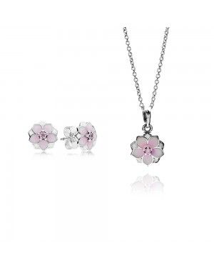 PANDORA Magnolia Blooms Floral Jewellery Set JSP0003 With CZ 